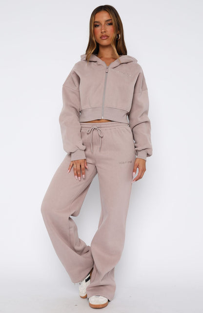 Stay Lifted Wide Leg Sweatpants Cinnamon