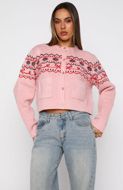 Snowflake Cuddles Knit Cardigan Blossom