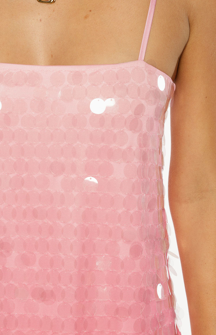 Sansone Pink Ombre Sequin Mini Dress