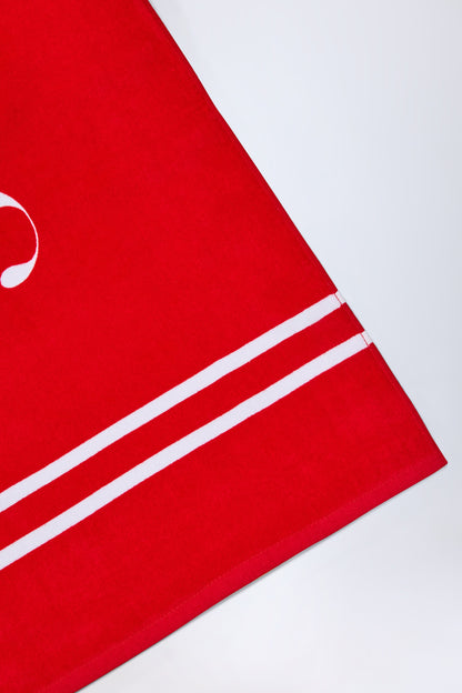 Logo Beach Towel in Fiery Red