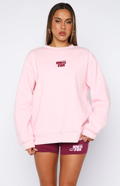 11th Street Sweet Kisses Oversized Sweater Pink Sugar