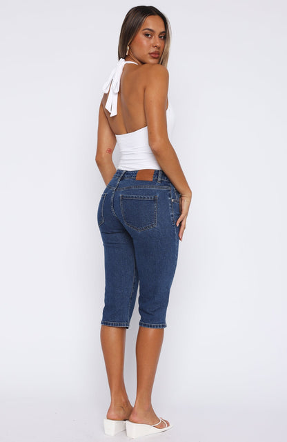 Annie Low Rise Capri Jeans Dark Blue
