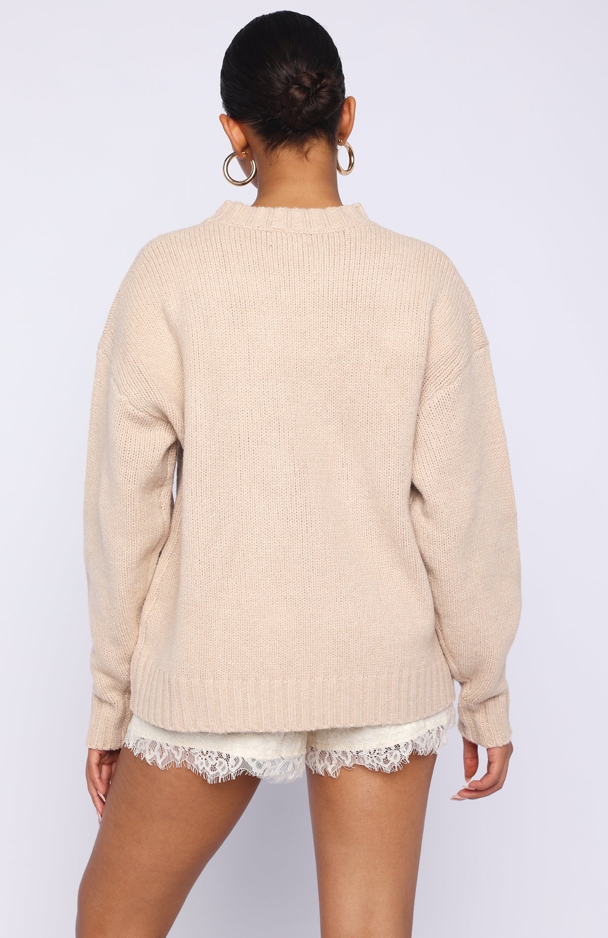 Apres Ski With Me Knit Sweater Beige