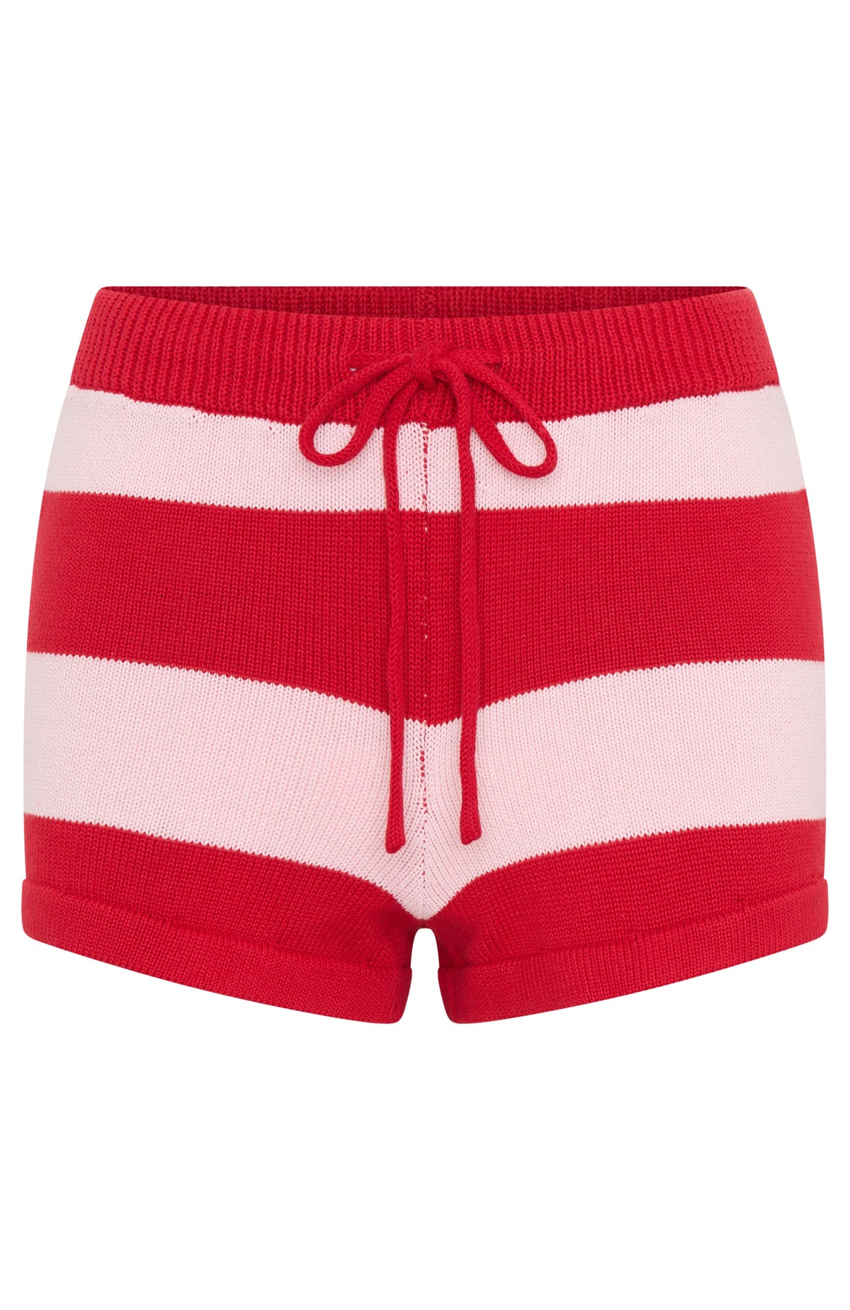 Chill Day Knit Shorts Red/Pink Stripe