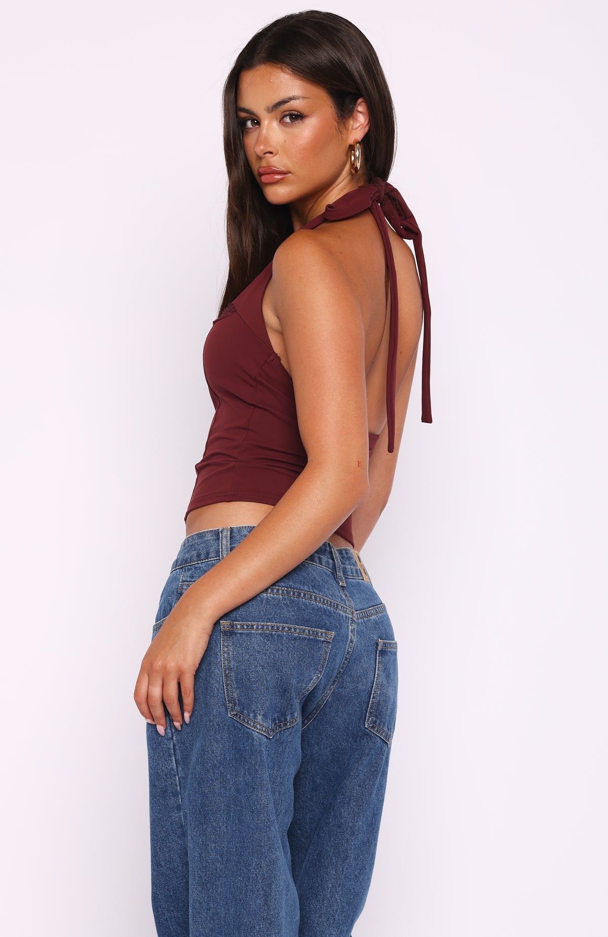 Good Feels Halter Top Burgundy