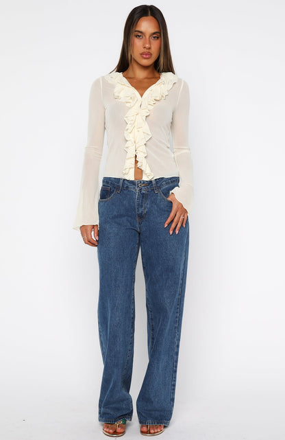 Just Me Long Sleeve Top Butter