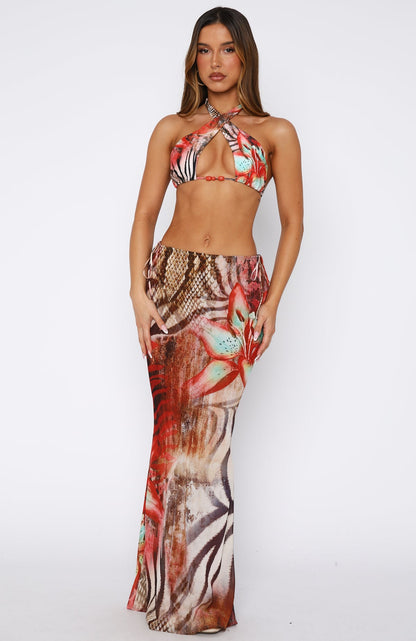 Luminous Maxi Skirt Savage Bloom