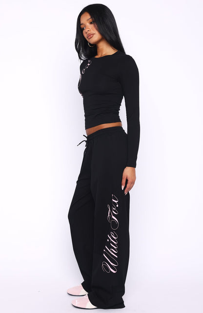 Luxurious Girl Track Pants Black