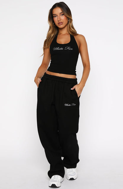 Make It Or Break It Barrel Leg Sweatpants Black