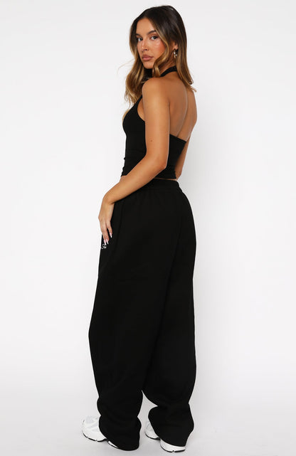 Make It Or Break It Barrel Leg Sweatpants Black