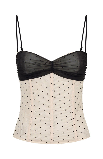 Roam Free Top Cream/Black Polka Dot