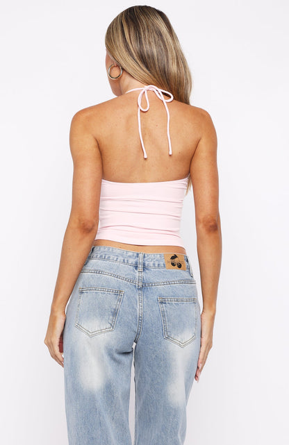 Timing Is Right Halter Top Pink