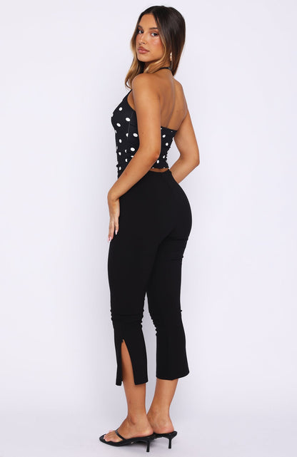 Unfollowed And Unbothered Capri Pants Black