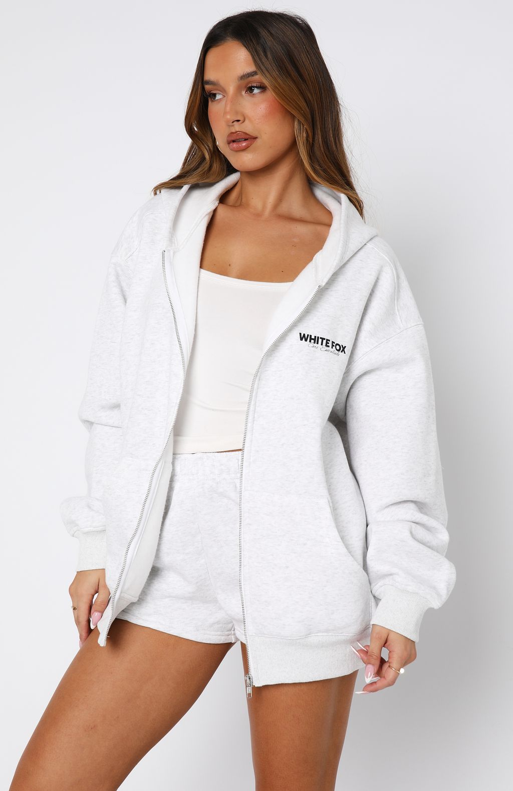 Core Essentials Zip Hoodie Grey Marle