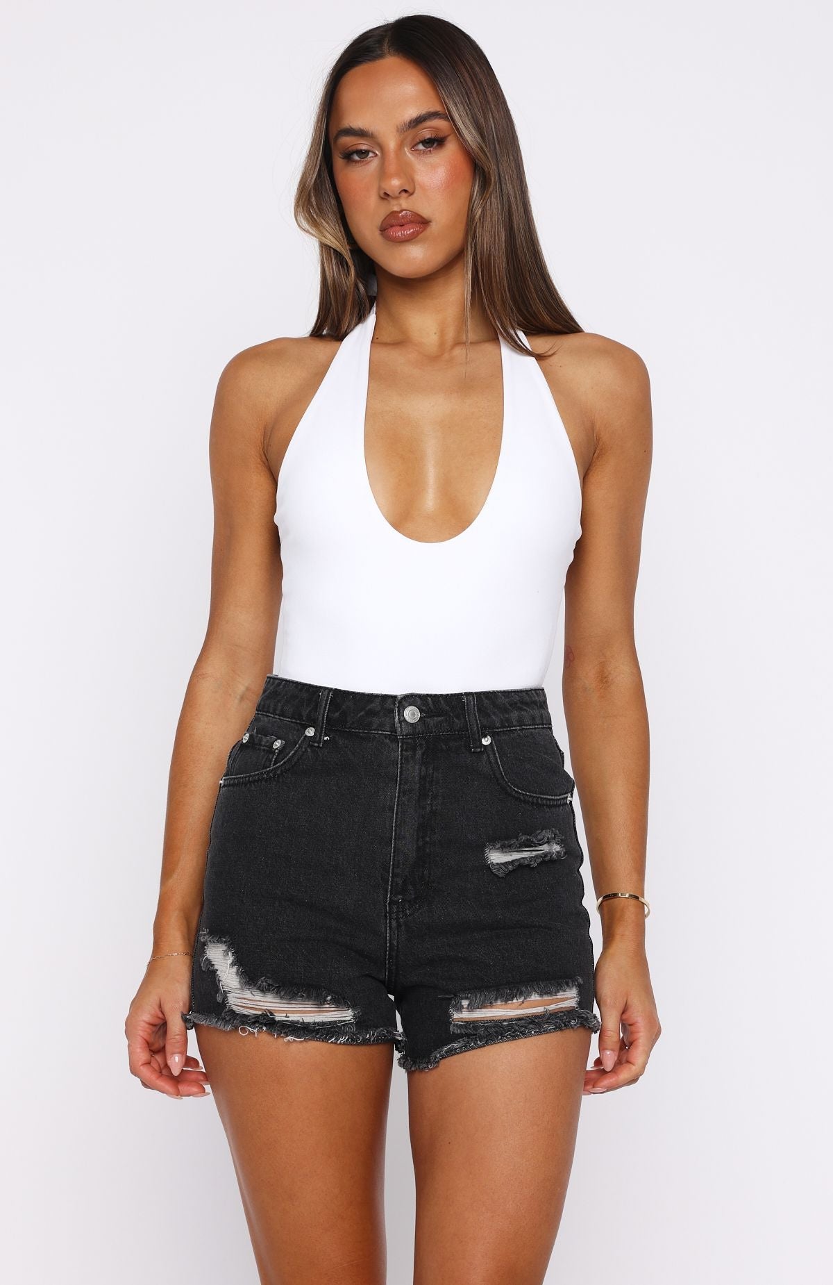 What Are We Denim Shorts Vintage Black Wash
