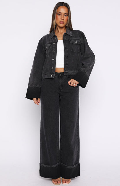 Charlotte Denim Jacket Black Acid